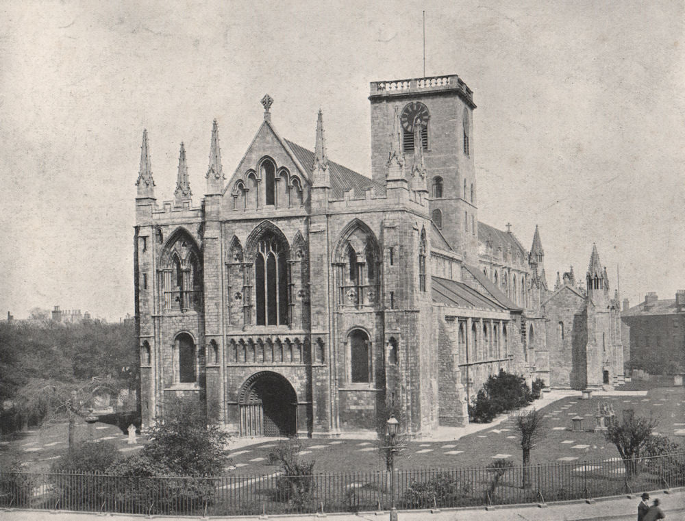 YORKSHIRE. Selby Abbey 1900 old antique vintage print picture